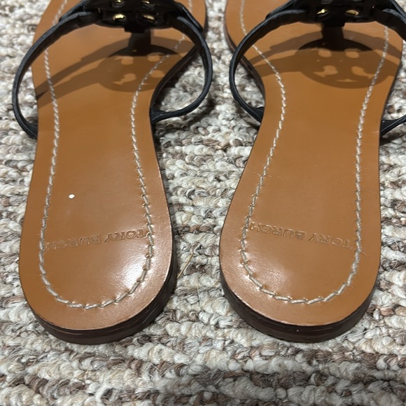 Tory Burch Square Toe Mini Miller Leather Thong Sandal 7.5 - Picture 4 of 9